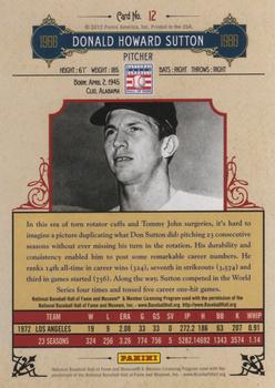 2012 Panini Cooperstown #12 Don Sutton Back
