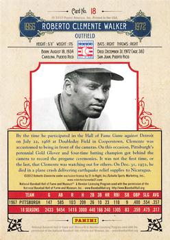 2012 Panini Cooperstown #18 Roberto Clemente Back