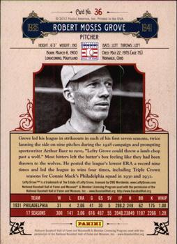 2012 Panini Cooperstown #36 Lefty Grove Back