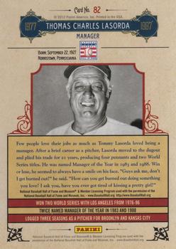 2012 Panini Cooperstown #82 Tommy Lasorda Back