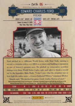 2012 Panini Cooperstown #86 Whitey Ford Back