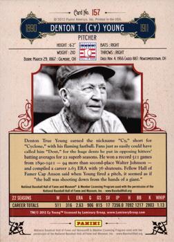 2012 Panini Cooperstown #157 Cy Young Back