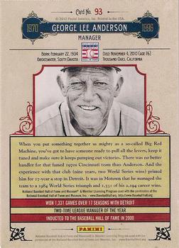2012 Panini Cooperstown #93 Sparky Anderson Back