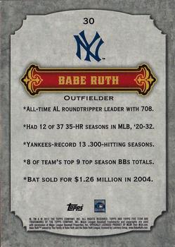 2012 Topps Five Star #30 Babe Ruth Back