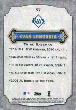 2012 Topps Five Star #57 Evan Longoria Back