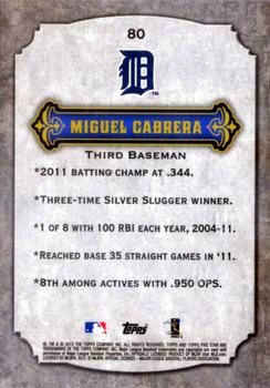 2012 Topps Five Star #80 Miguel Cabrera Back
