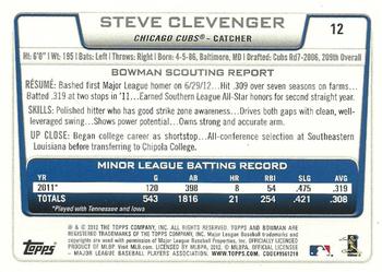 2012 Bowman Draft Picks & Prospects #12 Steve Clevenger Back
