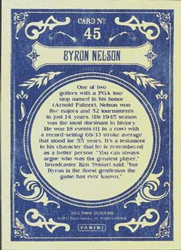 2012 Panini Golden Age #45 Byron Nelson Back