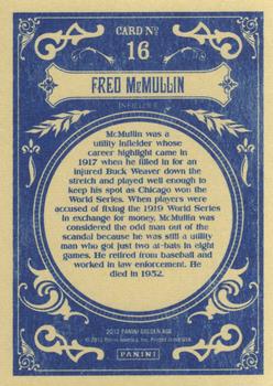 2012 Panini Golden Age #16 Fred McMullin Back