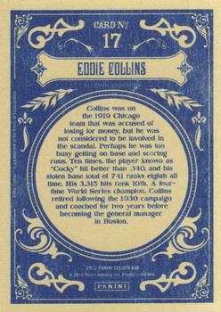 2012 Panini Golden Age #17 Eddie Collins Back