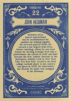 2012 Panini Golden Age #22 John Heisman Back