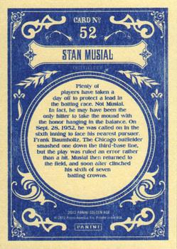 2012 Panini Golden Age #52 Stan Musial Back