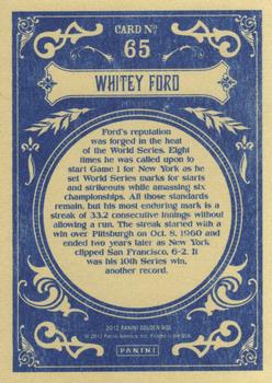 2012 Panini Golden Age #65 Whitey Ford Back