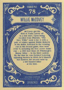 2012 Panini Golden Age #78 Willie McCovey Back