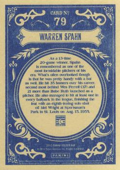2012 Panini Golden Age #79 Warren Spahn Back