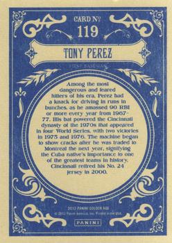 2012 Panini Golden Age #119 Tony Perez Back