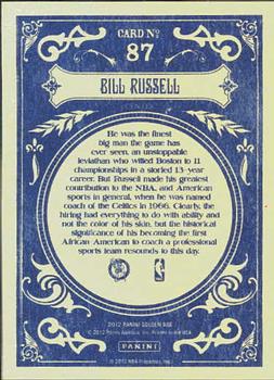 2012 Panini Golden Age #87 Bill Russell Back