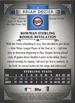 2012 Bowman Sterling #3 Brian Dozier Back