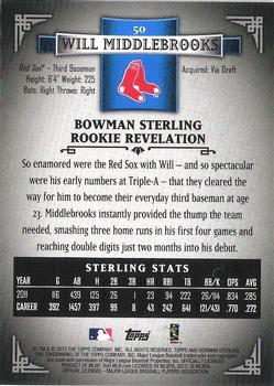 2012 Bowman Sterling #50 Will Middlebrooks Back