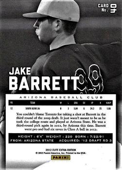 2012 Panini Elite Extra Edition #40 Jake Barrett Back