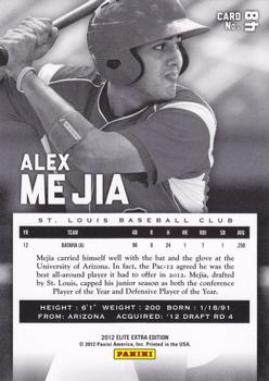 2012 Panini Elite Extra Edition #48 Alex Mejia Back