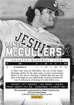 2012 Panini Elite Extra Edition #124 Lance McCullers Back