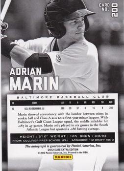2012 Panini Elite Extra Edition #200 Adrian Marin Back