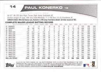 2013 Topps #14 Paul Konerko Back