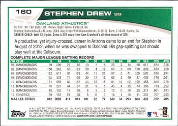 2013 Topps #160 Stephen Drew Back