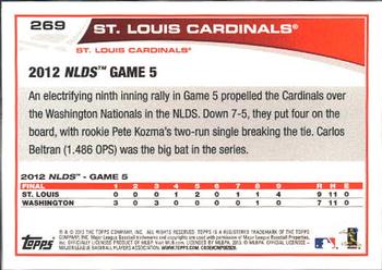 2013 Topps #269 St. Louis Cardinals Back