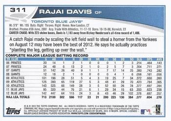 2013 Topps #311 Rajai Davis Back
