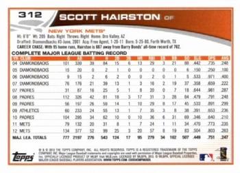 2013 Topps #312 Scott Hairston Back