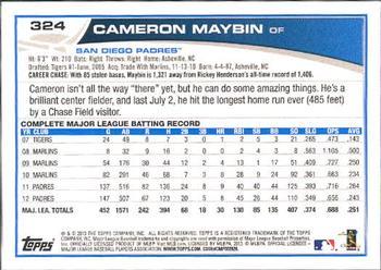2013 Topps #324 Cameron Maybin Back