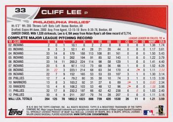 2013 Topps #33 Cliff Lee Back