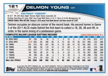 2013 Topps #121 Delmon Young Back