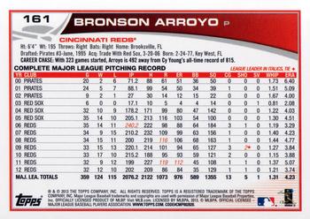 2013 Topps #161 Bronson Arroyo Back