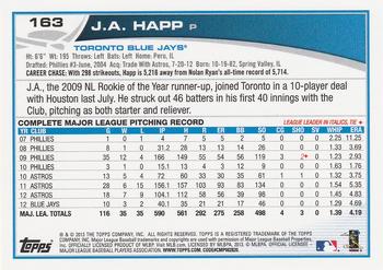 2013 Topps #163 J.A. Happ Back