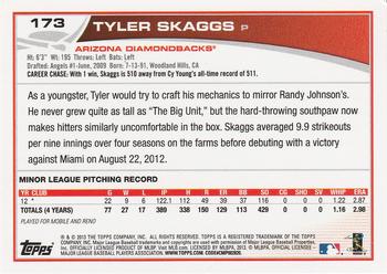 2013 Topps #173 Tyler Skaggs Back
