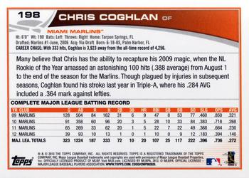 2013 Topps #198 Chris Coghlan Back