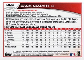 2013 Topps #202 Zack Cozart Back