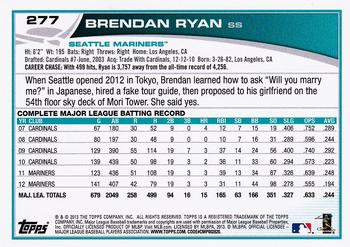 2013 Topps #277 Brendan Ryan Back