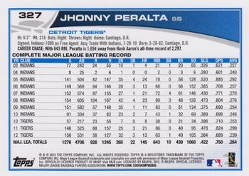 2013 Topps #327 Jhonny Peralta Back
