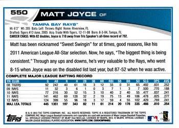 2013 Topps #550 Matt Joyce Back