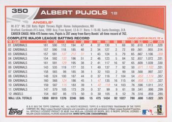2013 Topps #350 Albert Pujols Back