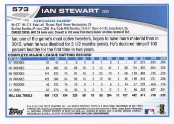 2013 Topps #573 Ian Stewart Back