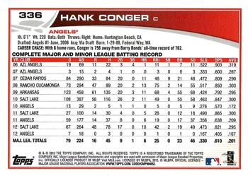 2013 Topps #336 Hank Conger Back