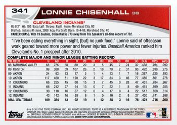 2013 Topps #341 Lonnie Chisenhall Back