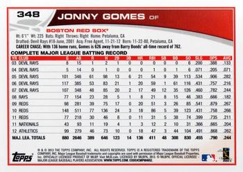 2013 Topps #348 Jonny Gomes Back