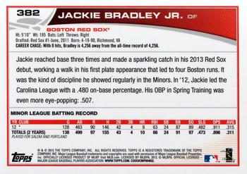 2013 Topps #382 Jackie Bradley Jr. Back