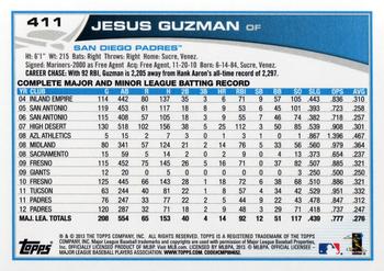 2013 Topps #411 Jesus Guzman Back